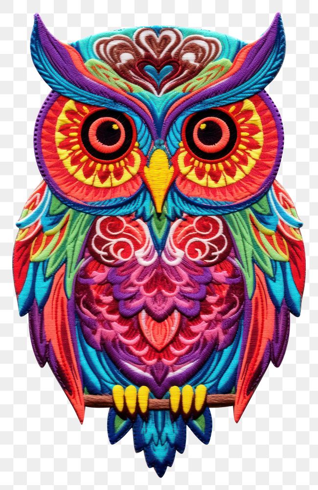 PNG Owl pattern craft bird. AI generated Image by rawpixel.