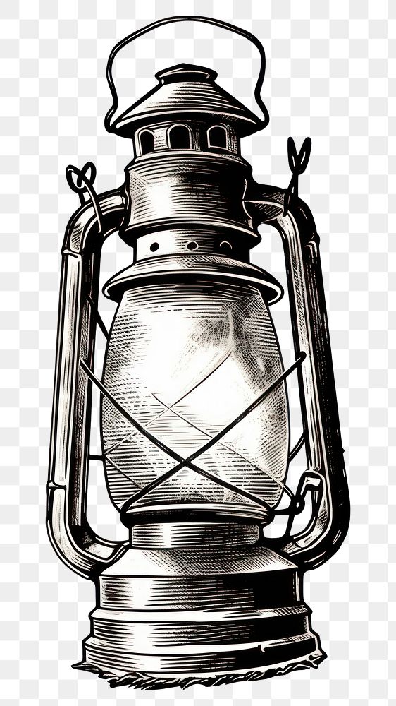 PNG  Vintage lantern drawing sketch lamp.