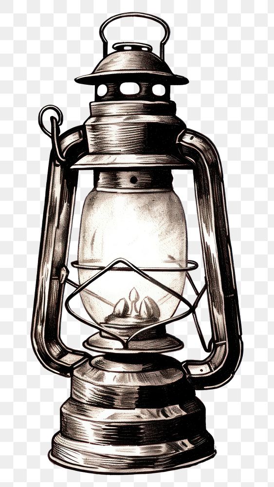 PNG  Vintage lantern drawing sketch lamp.