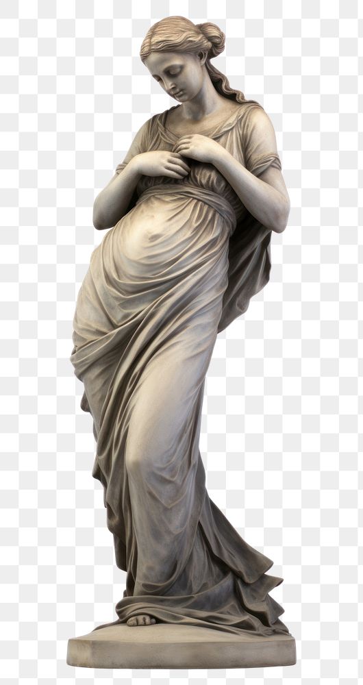 PNG  Greek sculpture pregnant woman statue figurine art.