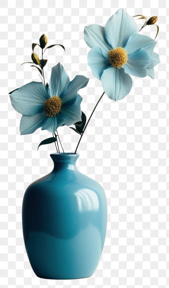 PNG Blue flowers vase plant inflorescence.