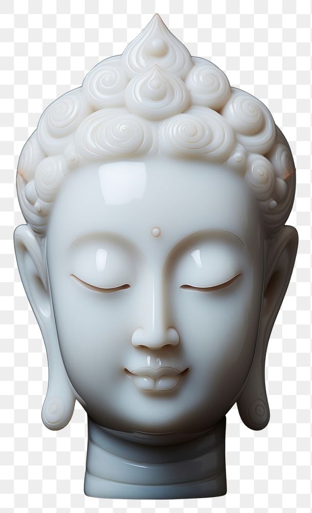 PNG  Buddha sculpture porcelain art. AI generated Image by rawpixel.