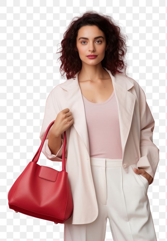 PNG Handbag purse outerwear hairstyle.