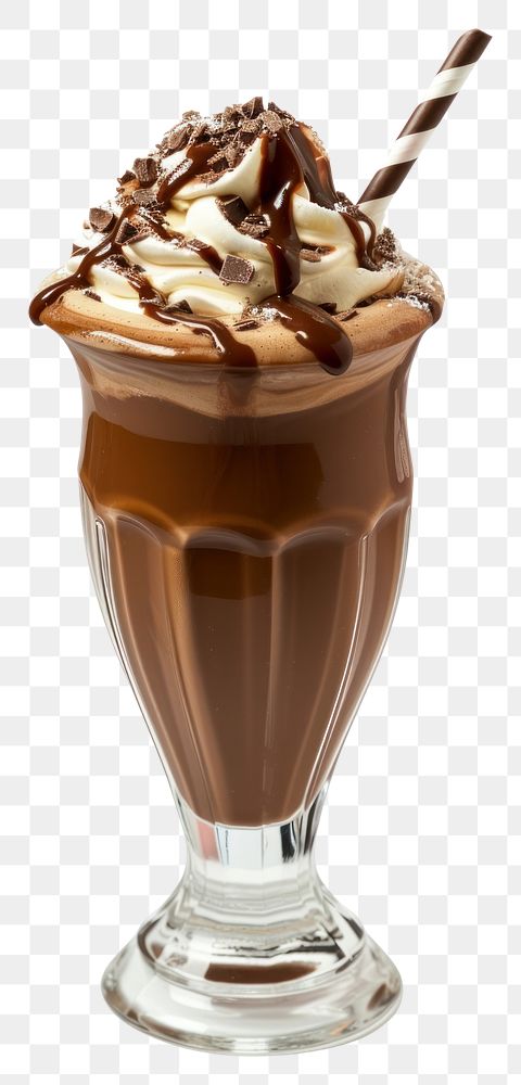PNG Photo of chocolate milkshake dessert sundae drink.