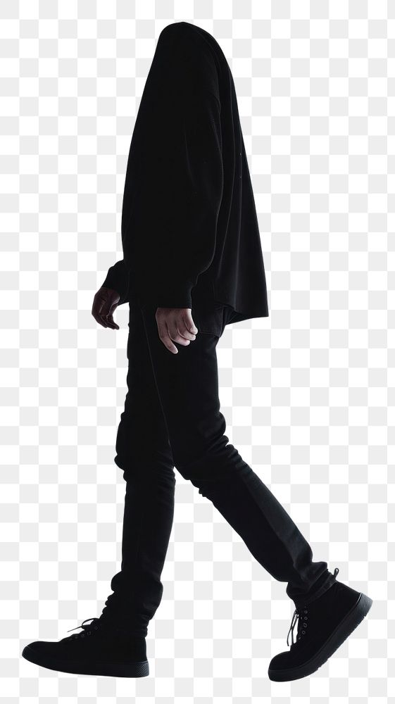 PNG Person walking silhouette footwear standing.