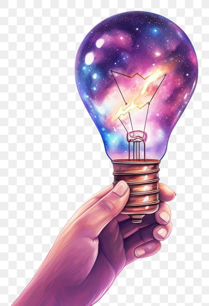 PNG Light lightbulb holding hand.