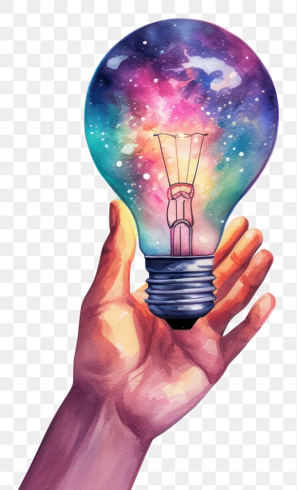 PNG Lightbulb holding star hand.