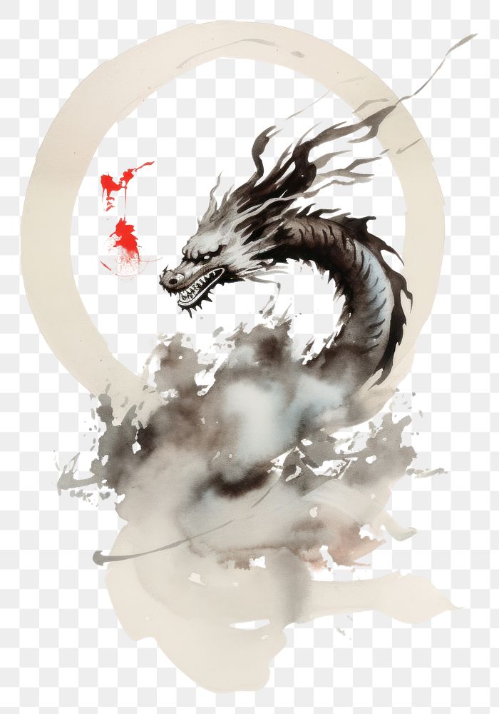 PNG Dragon in Chinese newywer art ink creativity.