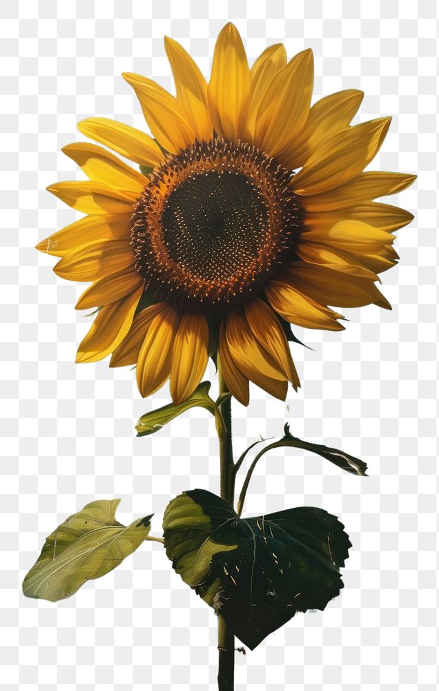 PNG A fresh sunflower painting plant art.
