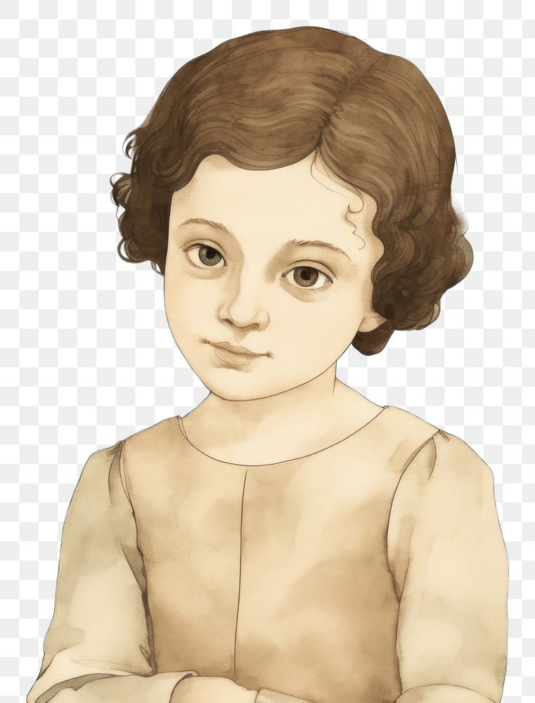 PNG Illustration of kid painting art portrait.