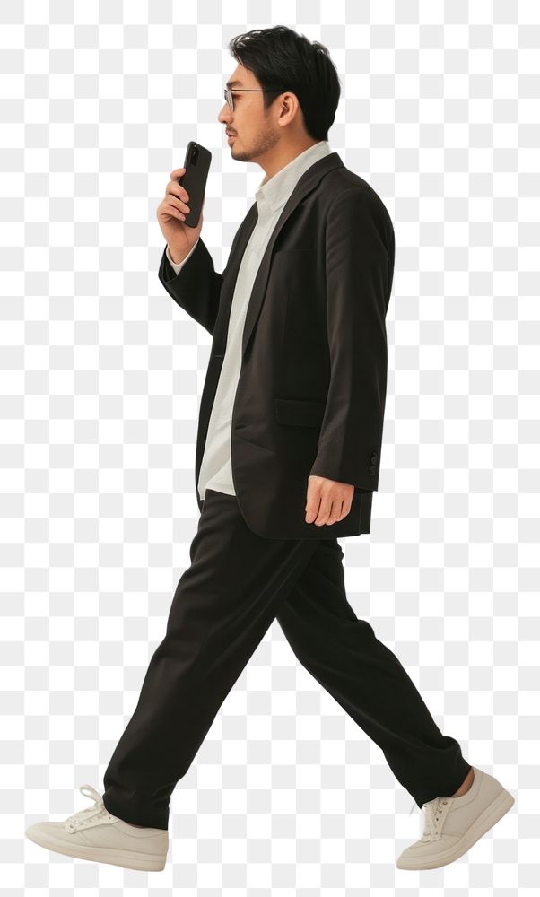 PNG Japanese adult man tuxedo photo suit.