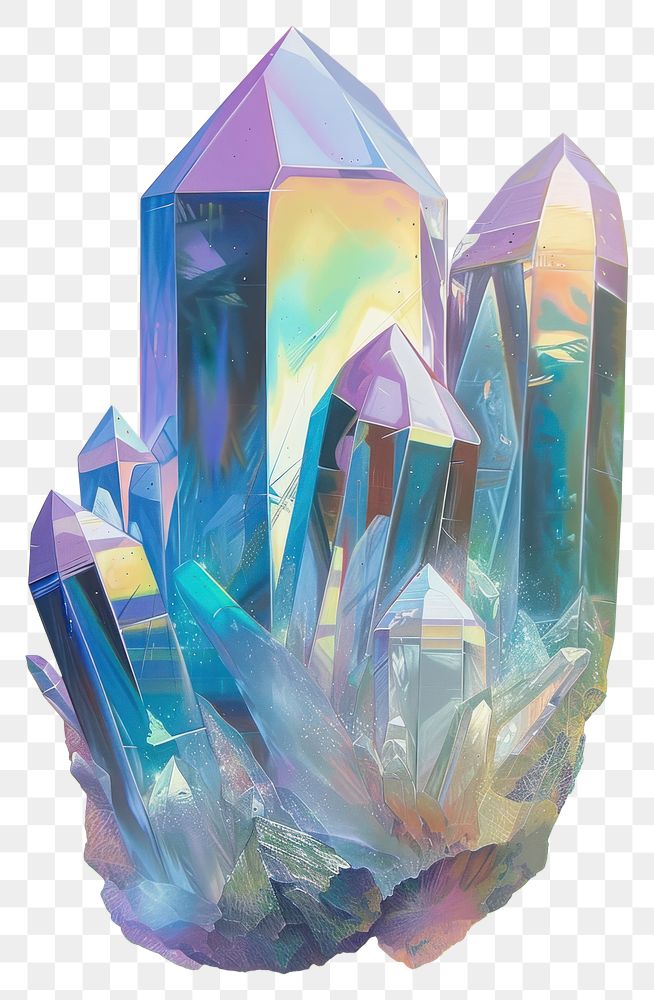 PNG Iridescent crystal mineral quartz creativity.