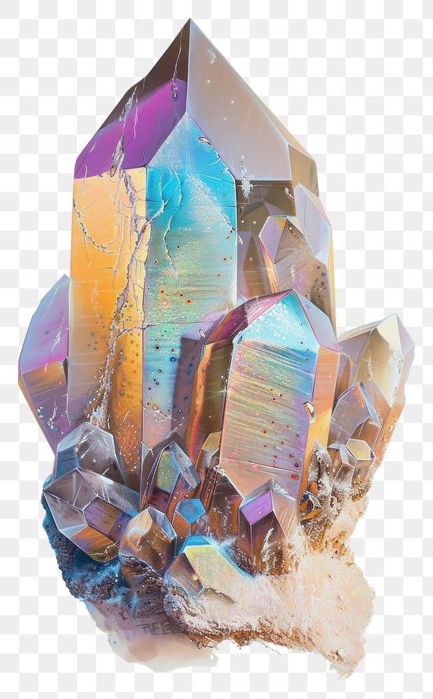 PNG Iridescent crystal mineral quartz .
