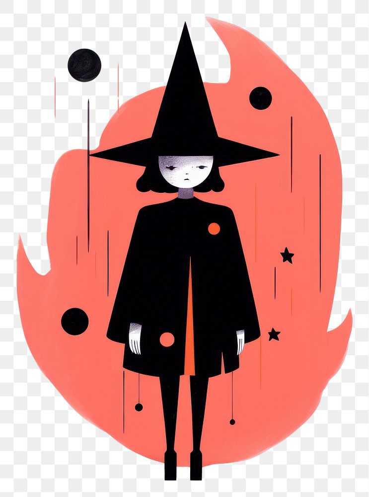 PNG Cute witch with hundle adult art jack-o'-lantern.