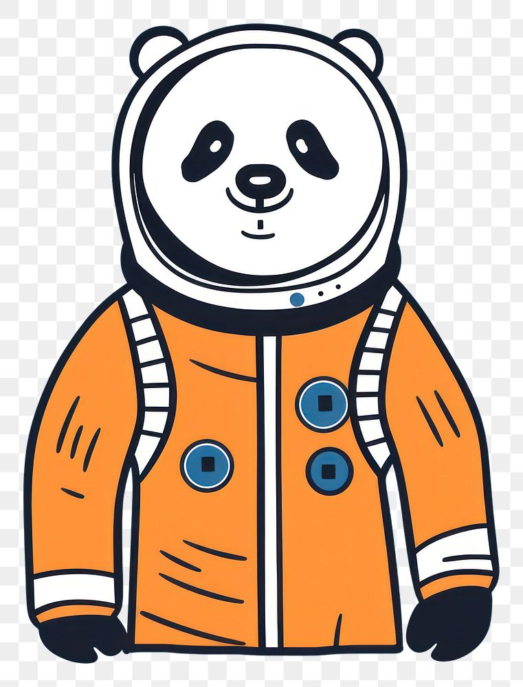 PNG Illustration panda in spacesuit blue representation protection.