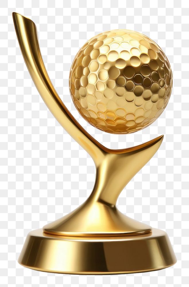 PNG Golf trophy gold white background achievement