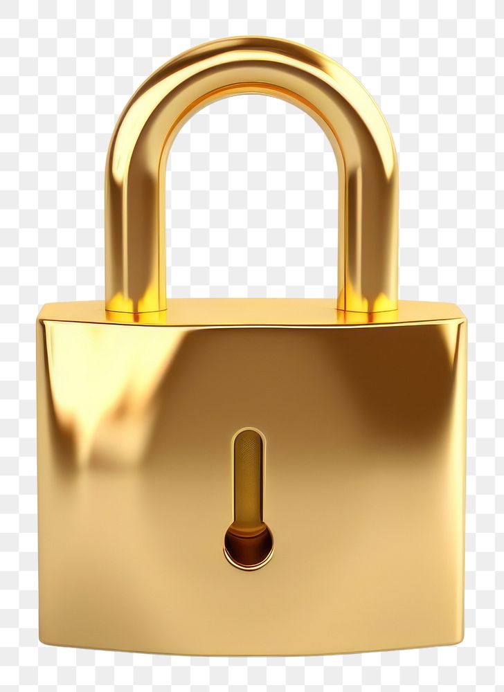 PNG Lock gold white background protection