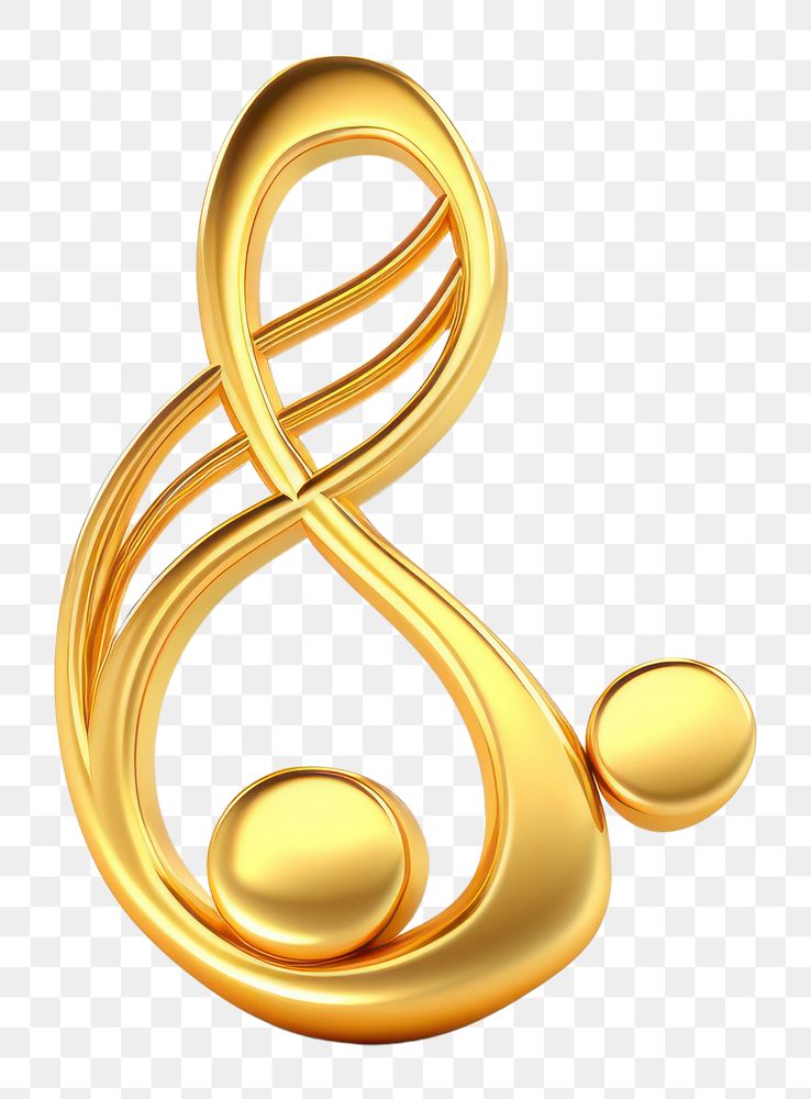 PNG Music note symbol icon element gold jewelry earring.