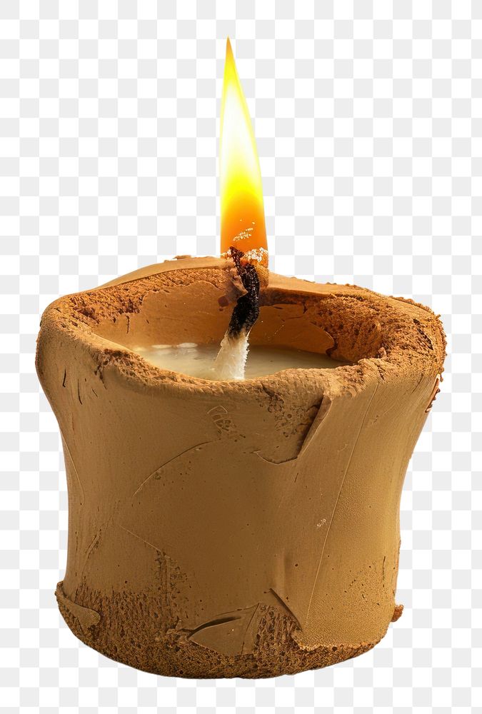 PNG Candle made up of clay dessert white background anniversary.