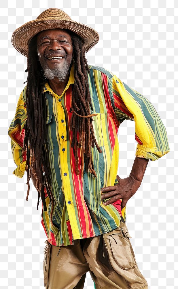 PNG Jamaica reggae man smiling adult white background dreadlocks.
