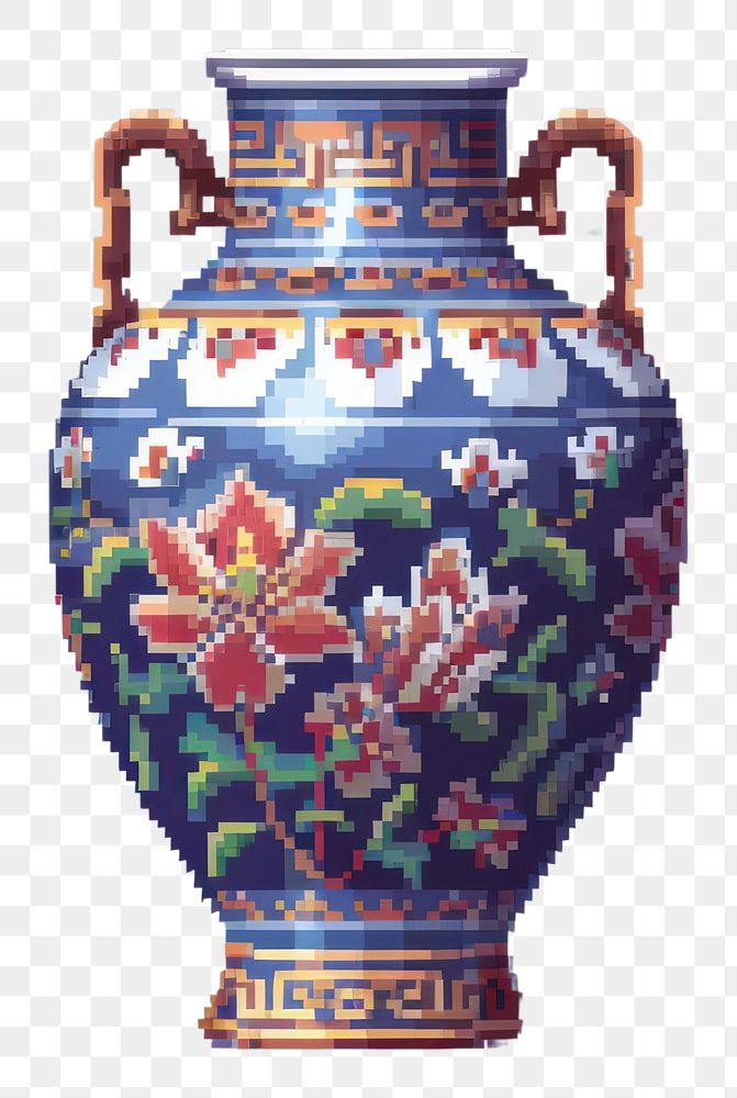 PNG Porcelain pottery vase urn.