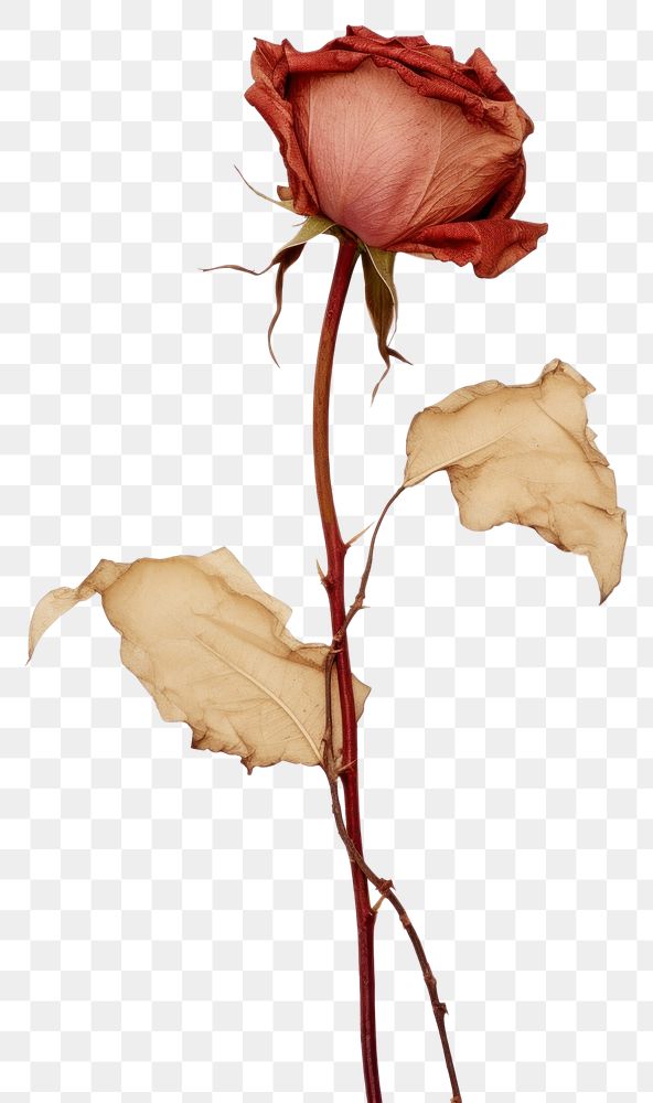 PNG  Real Pressed a climbing rose flower leaf plant.