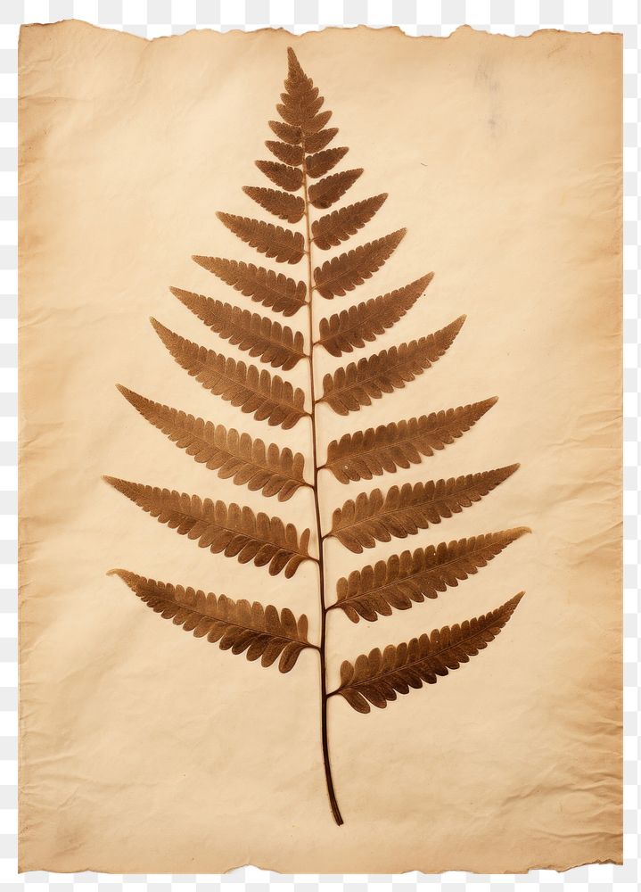 PNG  Real Pressed a fern leaf plant paper pattern.