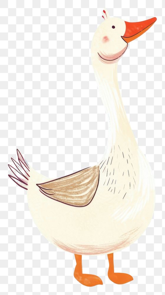 PNG  Cute goose illustration animal bird representation.
