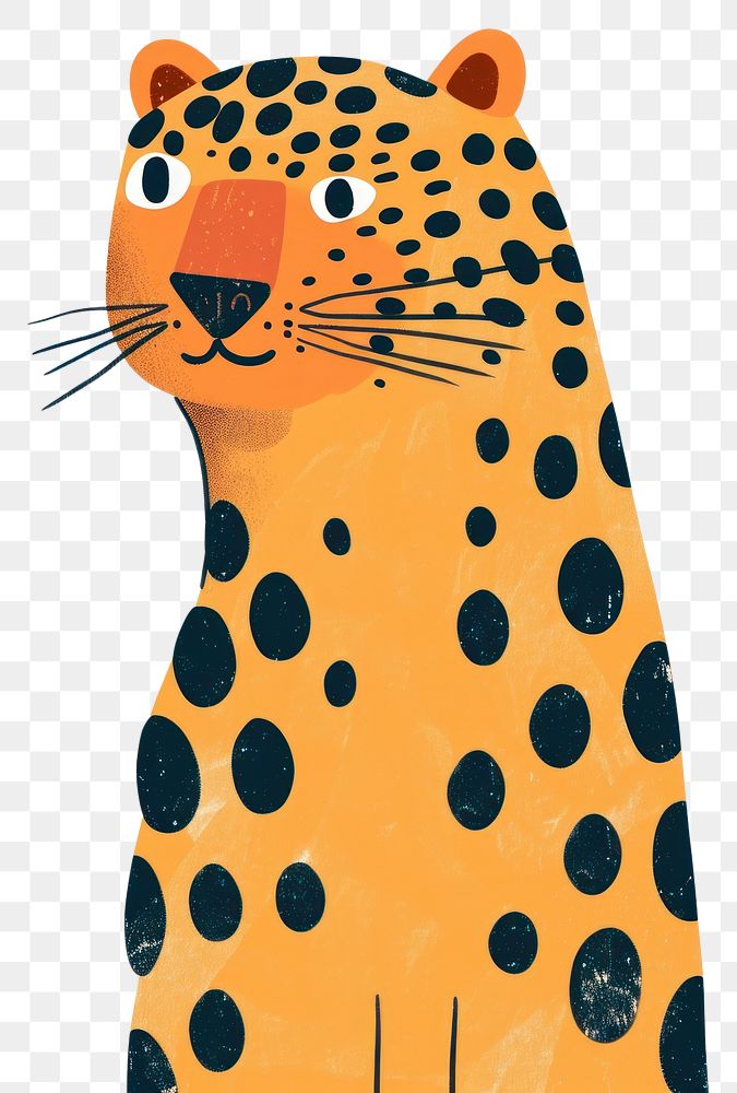 PNG  Cute leopard illustration wildlife cheetah animal.