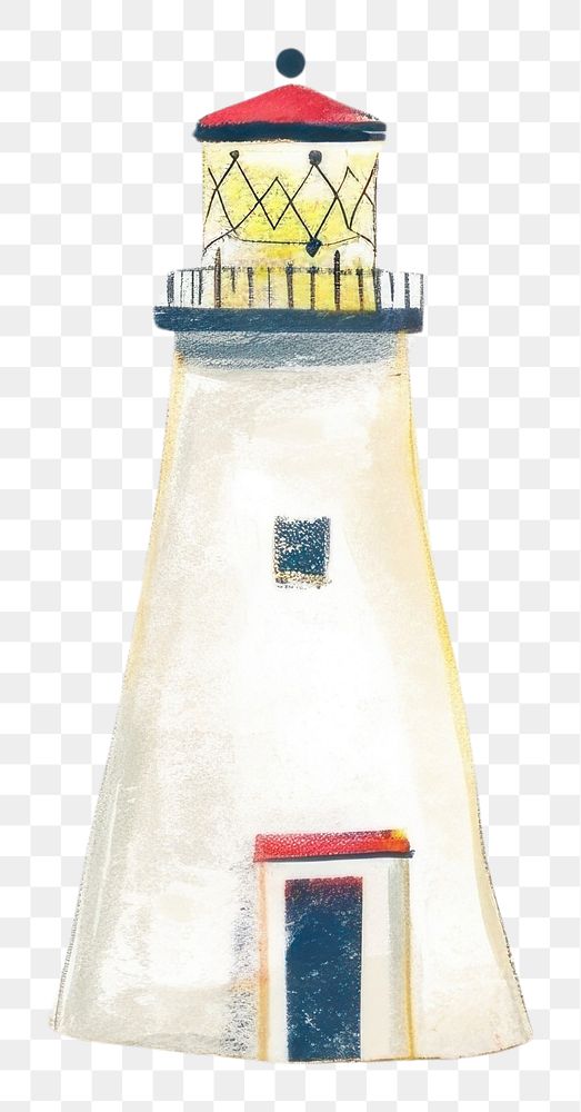 PNG Cute lighthouse illustration architecture building beacon.