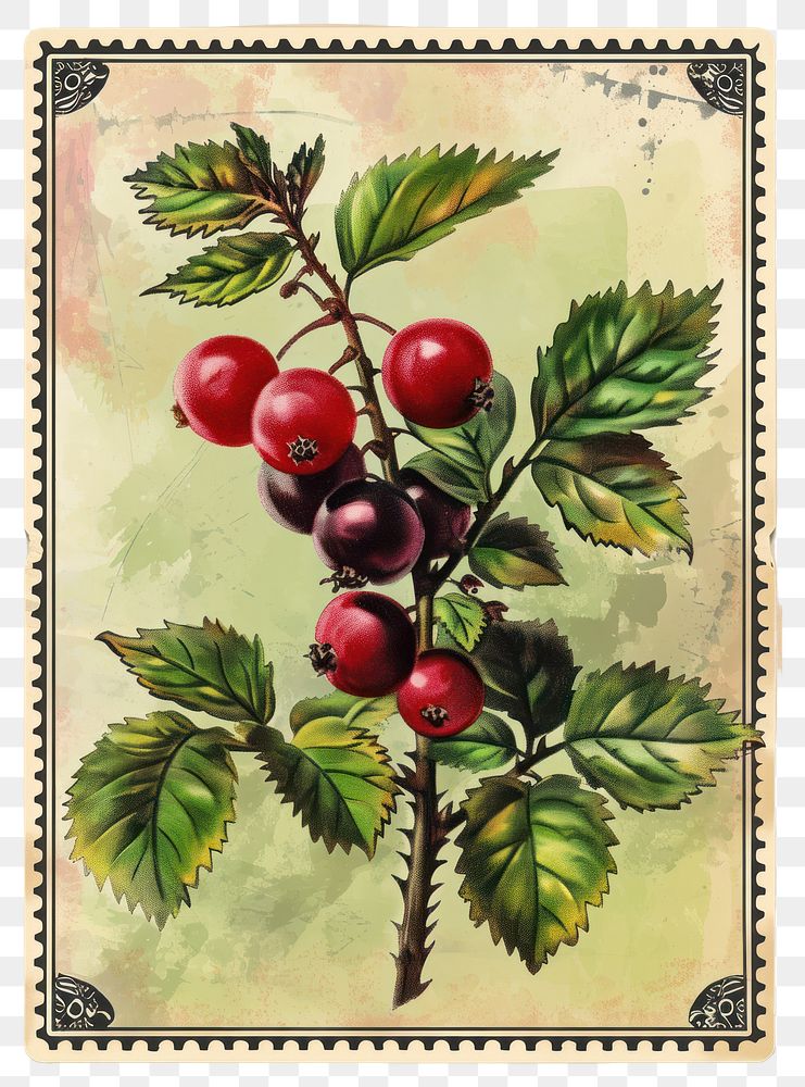 PNG Painting plant berry fruit.
