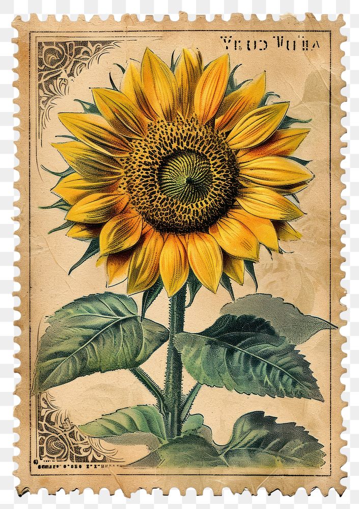 PNG Sunflower plant inflorescence needlework.