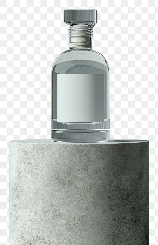 PNG  Perfume glass bottle mockup refreshment monochrome container.