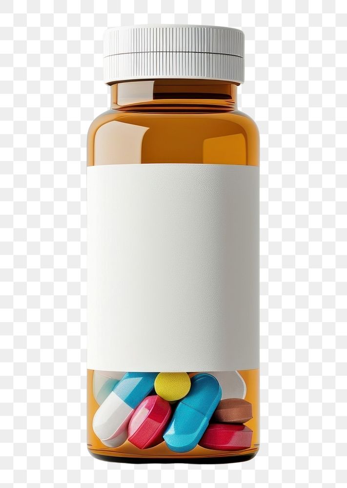 PNG Capsule bottle pill medication.