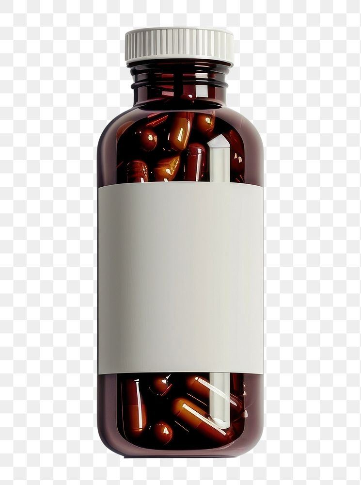 PNG Capsule bottle pill medication.