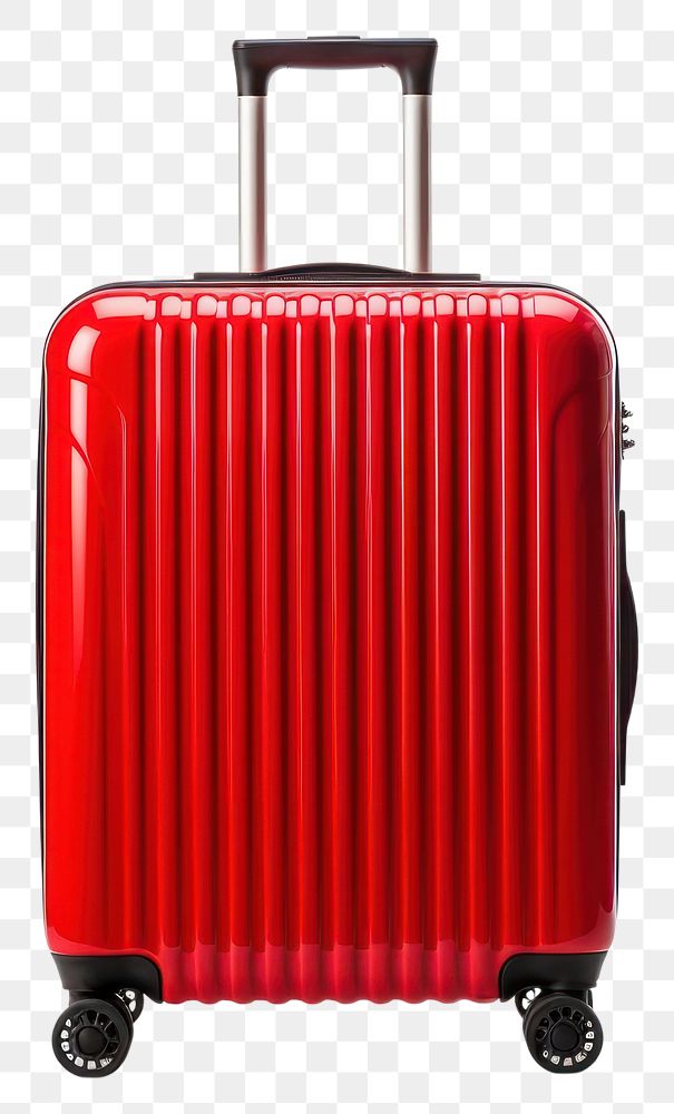 PNG  A red luggage suitcase white background technology.