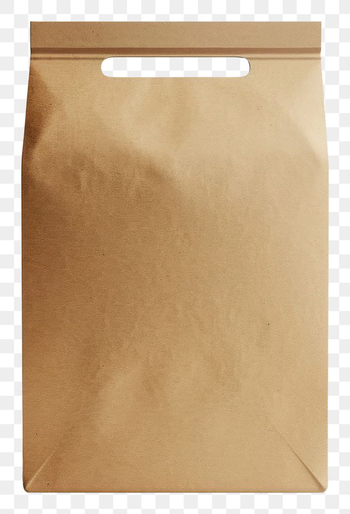 PNG  Kraft paper bakery bag mockup cardboard white background simplicity.