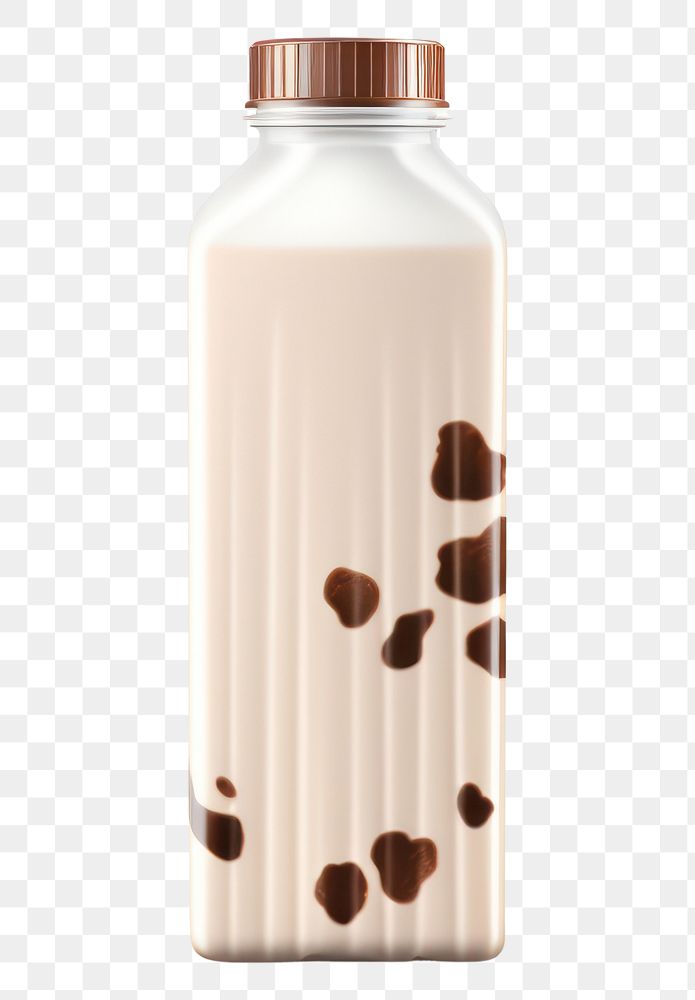 PNG  Chocolate milk bottle drink white background.