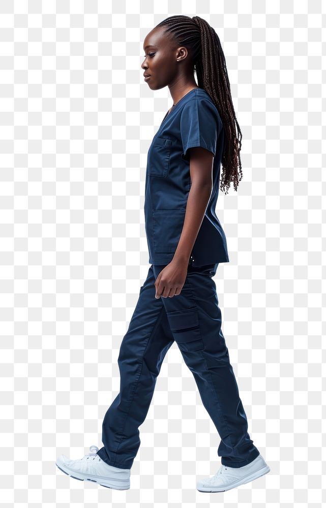 PNG Standing walking sleeve pants.