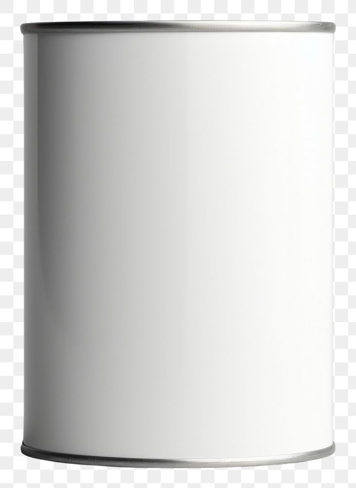 PNG  Tin can mockup cylinder white white background.