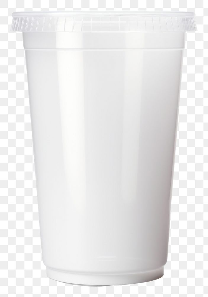 PNG  Transparent plastic cup mockup white white background disposable.