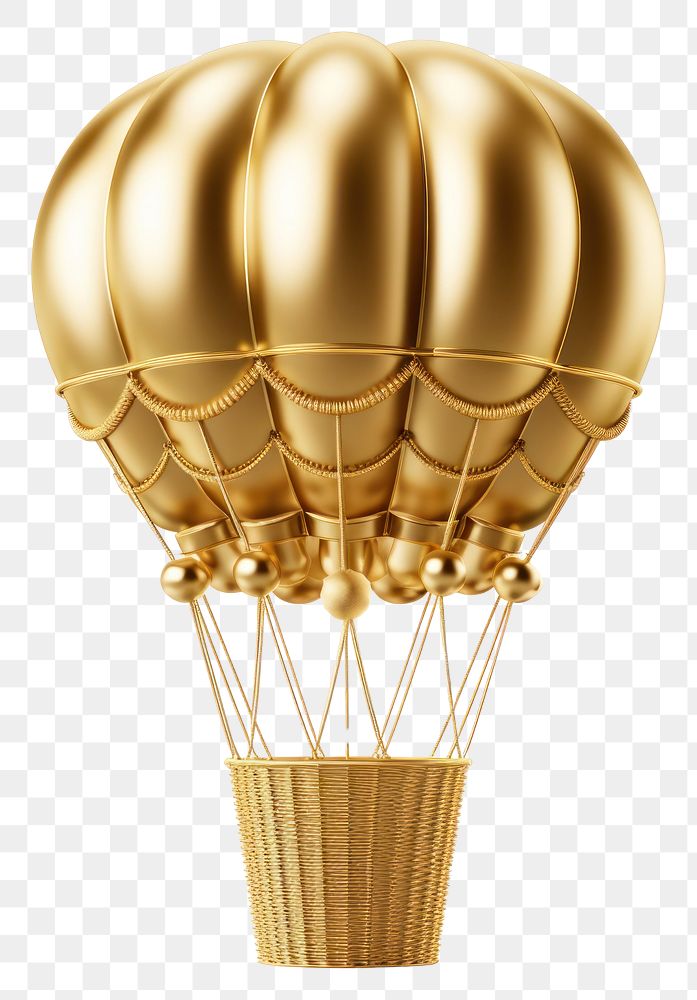 PNG Busket balloon aircraft gold white background.