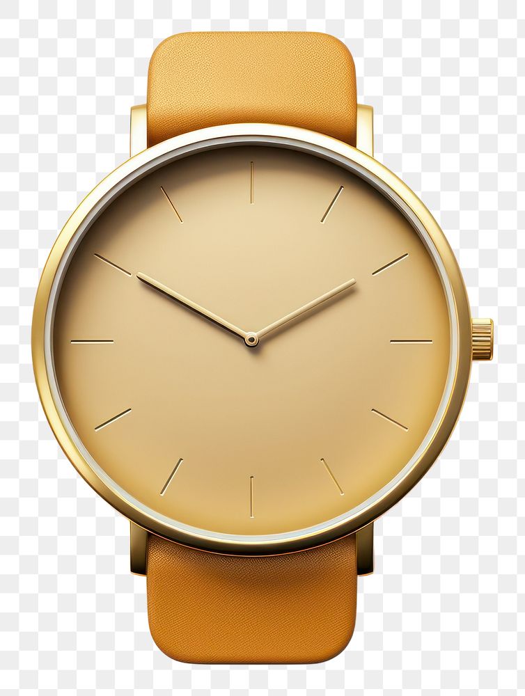 PNG Minimal simple watch icon gold white background wristwatch.