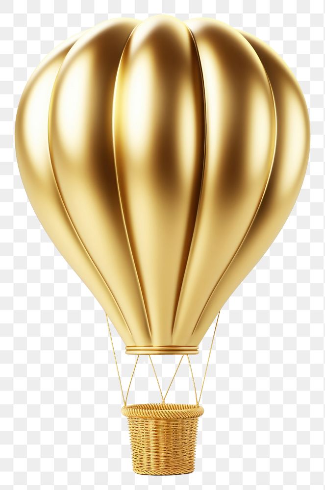PNG Simple busket balloon aircraft gold white background.
