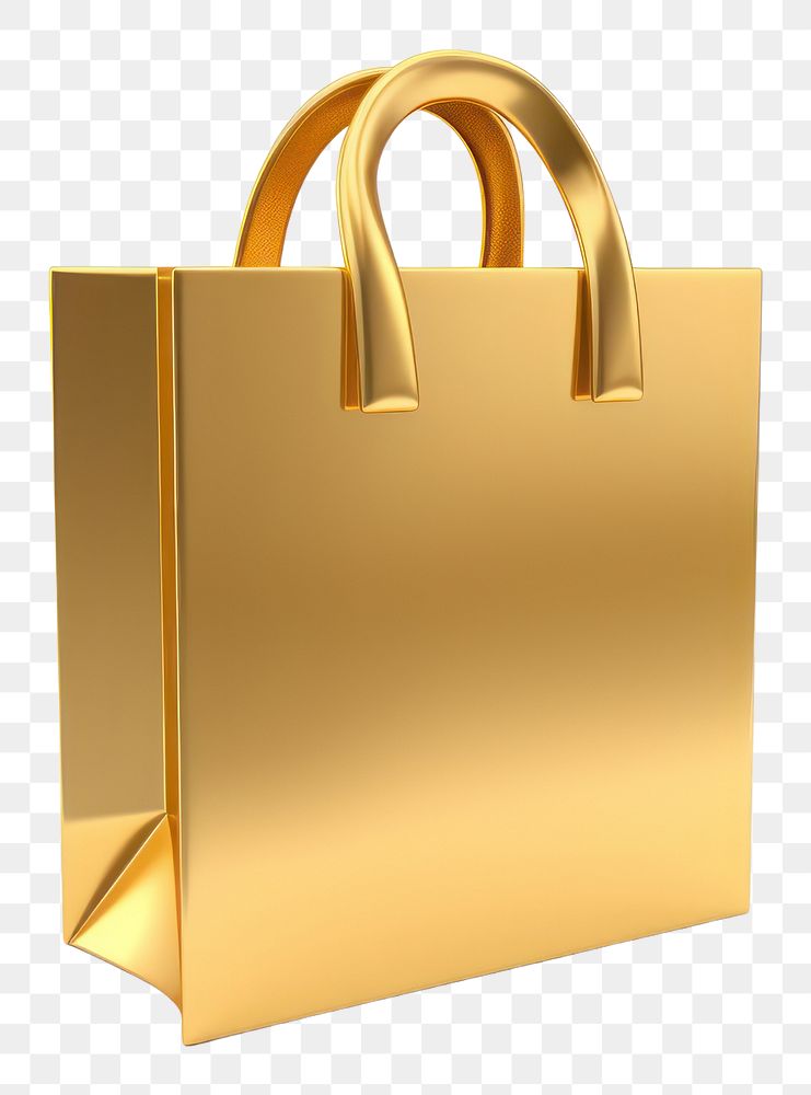 PNG Simple shopping icon handbag gold white background.