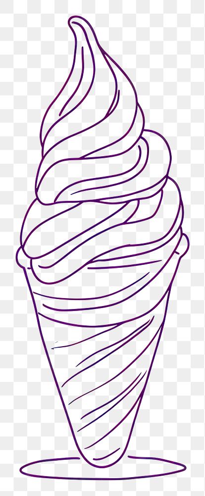 PNG  Continuous line drawing a ice cream dessert creativity ammunition.