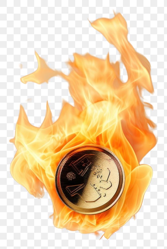 PNG Coin fire burning bonfire.