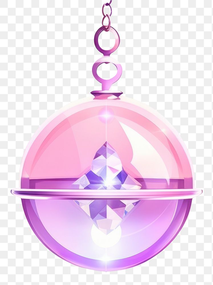 PNG Minimal crystal magic ball bell gemstone jewelry illuminated.