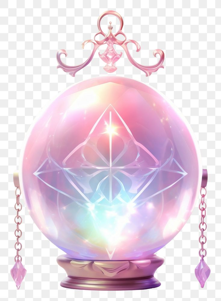 PNG Minimal crystal magic ball bell jewelry illuminated celebration.