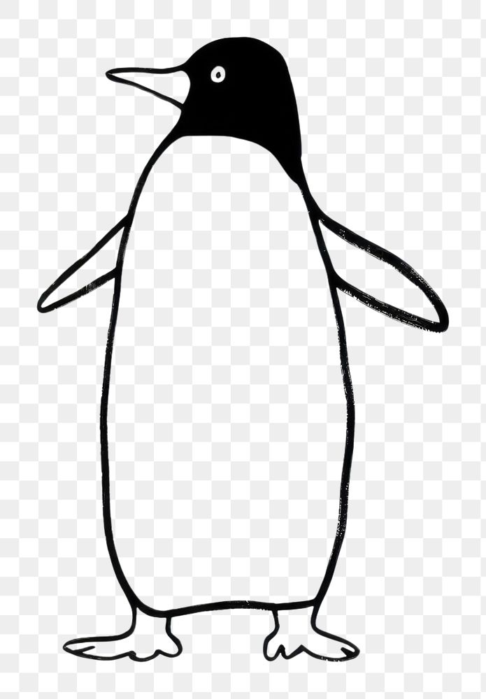 PNG Penguin animal sketch white.